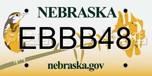 EBBB48 Nebraska License Plate