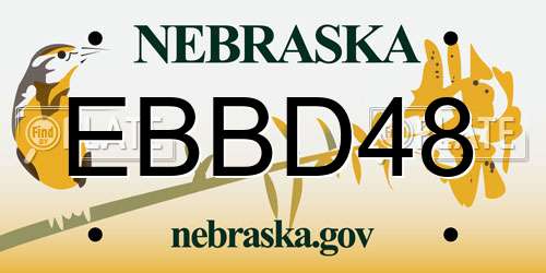 EBBD48 Nebraska License Plate