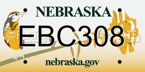 EBC308 Nebraska License Plate