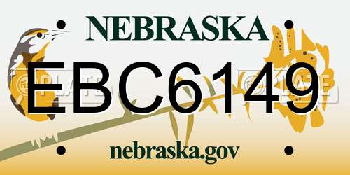 EBC6149 Nebraska License Plate