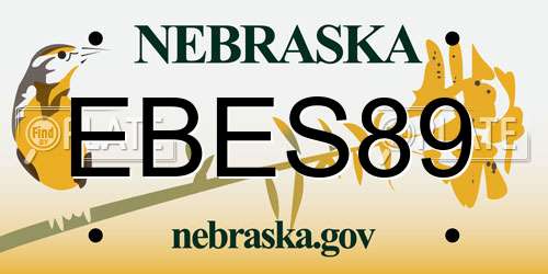 EBES89 Nebraska License Plate