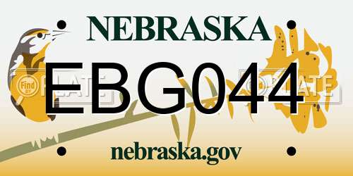 EBG044 Nebraska License Plate