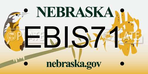 EBIS71 Nebraska License Plate