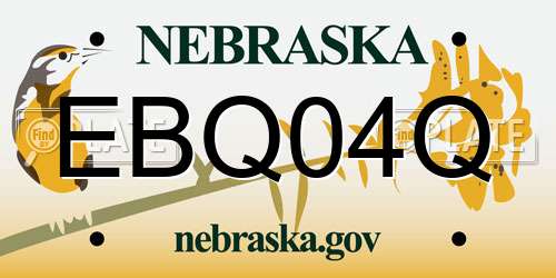 EBQ04Q Nebraska License Plate