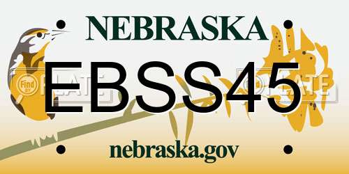 EBSS45 Nebraska License Plate
