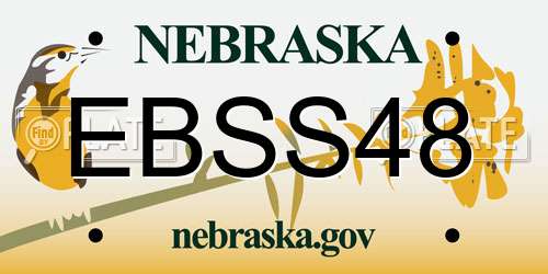 EBSS48 Nebraska License Plate