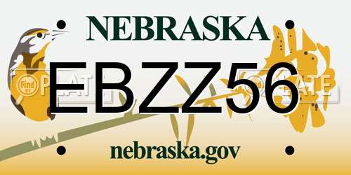 EBZZ56 Nebraska License Plate