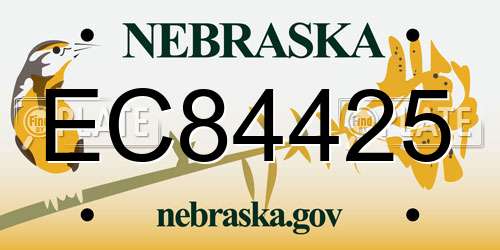 EC84425 Nebraska License Plate
