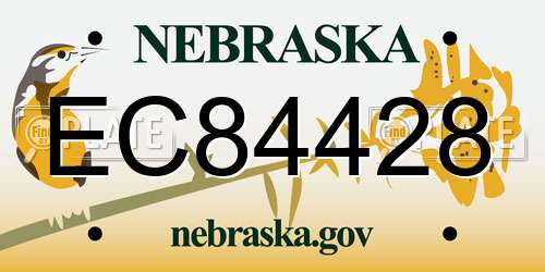 EC84428 Nebraska License Plate
