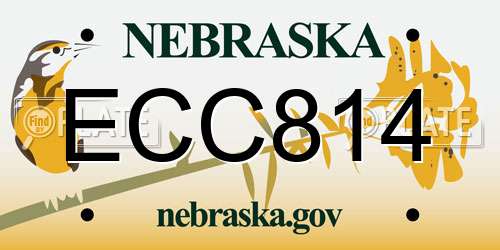 ECC814 Nebraska License Plate