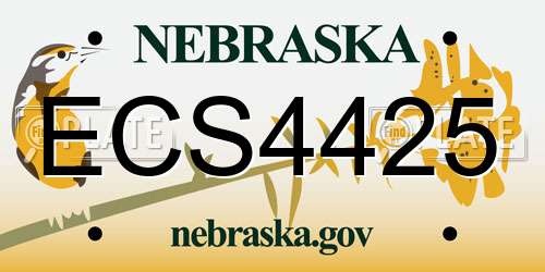 ECS4425 Nebraska License Plate