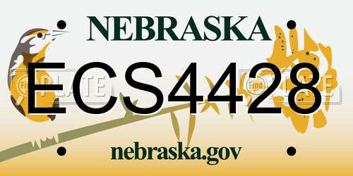 ECS4428 Nebraska License Plate