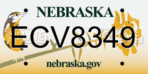 ECV8349 Nebraska License Plate