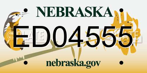 ED04555 Nebraska License Plate