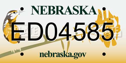 ED04585 Nebraska License Plate
