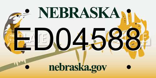 ED04588 Nebraska License Plate