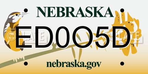 ED0O5D Nebraska License Plate