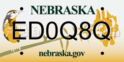 ED0Q8Q Nebraska License Plate