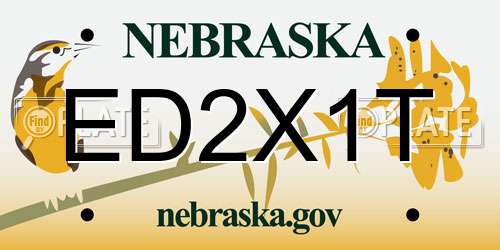 ED2X1T Nebraska License Plate