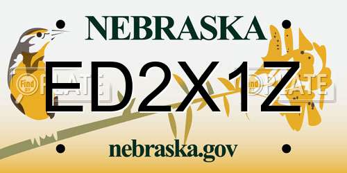 ED2X1Z Nebraska License Plate