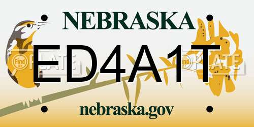 ED4A1T Nebraska License Plate
