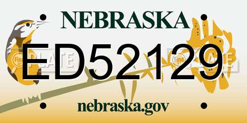 ED52129 Nebraska License Plate