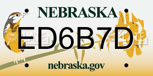 ED6B7D Nebraska License Plate