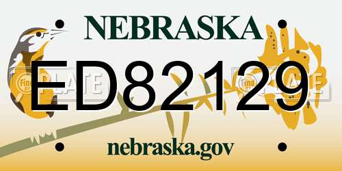 ED82129 Nebraska License Plate