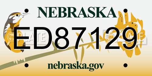 ED87129 Nebraska License Plate