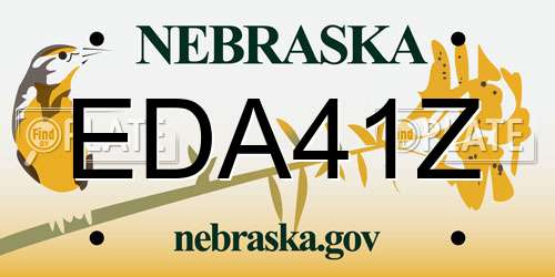 EDA41Z Nebraska License Plate