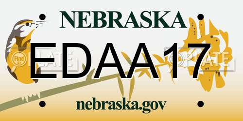 EDAA17 Nebraska License Plate
