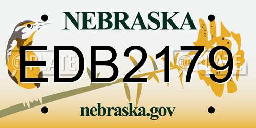 EDB2179 Nebraska License Plate