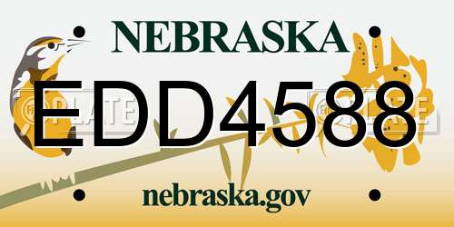 EDD4588 Nebraska License Plate