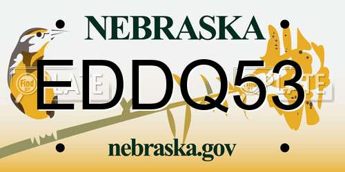 EDDQ53 Nebraska License Plate