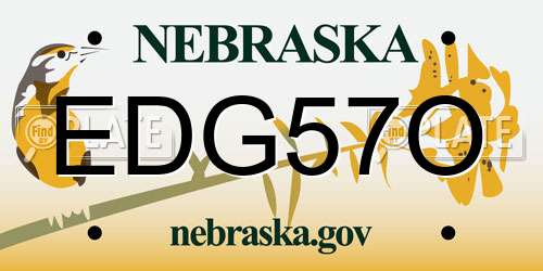 EDG57O Nebraska License Plate