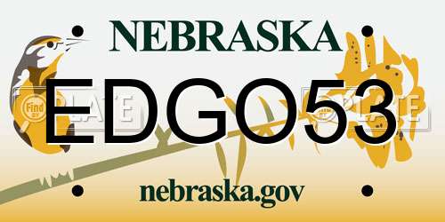 EDGO53 Nebraska License Plate