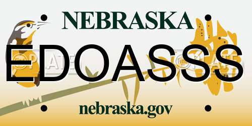 EDOASSS Nebraska License Plate