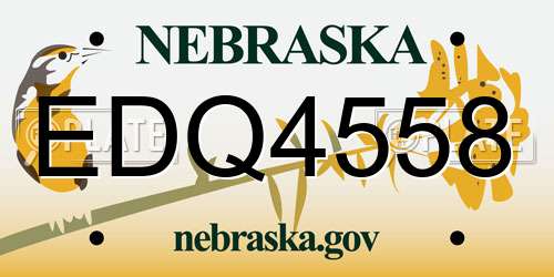 EDQ4558 Nebraska License Plate