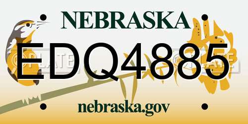 EDQ4885 Nebraska License Plate