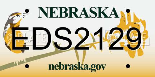 EDS2129 Nebraska License Plate