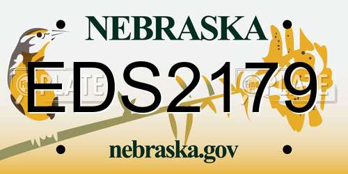 EDS2179 Nebraska License Plate