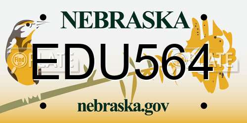 EDU564 Nebraska License Plate