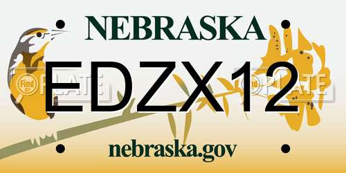 EDZX12 Nebraska License Plate