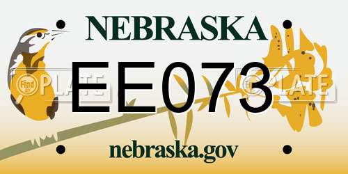 EE073 Nebraska License Plate