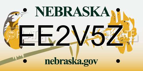 EE2V5Z Nebraska License Plate