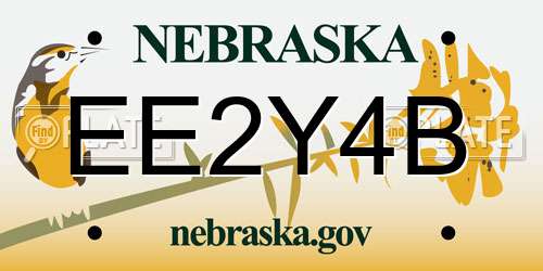 EE2Y4B Nebraska License Plate