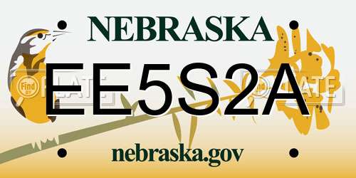 EE5S2A Nebraska License Plate