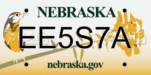EE5S7A Nebraska License Plate