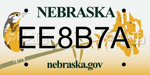EE8B7A Nebraska License Plate