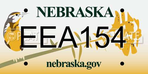 EEA154 Nebraska License Plate